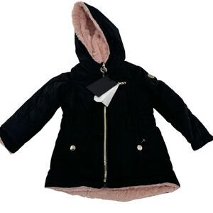 NWT DKNY black and pink reversible kids jacket
